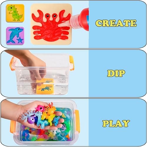 Kidisego Aqua Fairy Water Gel Kit for Kids, Magic Water Elf Toy Kit with 12 Colors Magic Gel, Aqua Fairy kit with 18 Shape Molds, Crate Your Own Magic Elf Kit Water Pets Craft Kits for Kids thumbnail 4