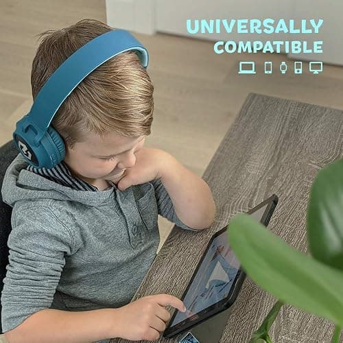 Headphones for Kids, PowerLocus Bluetooth Headphones, Kid Headphone Over-Ear with LED Lights, Foldable Headphones with Microphone,Volume Limited, Wireless and Wired Headphone for Phones,Tablets,PC,TV thumbnail 3