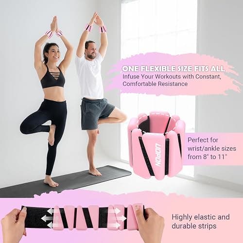 Wrist Ankle Weights for Women Set of 2, Adjustable Silicone Weighted Bangles, Wearable Ultra-durable Strips Weight Bracelet 2 lbs/4 lbs for Yoga, Pilates, Barre, Walking, Arm & Leg Workout thumbnail 6