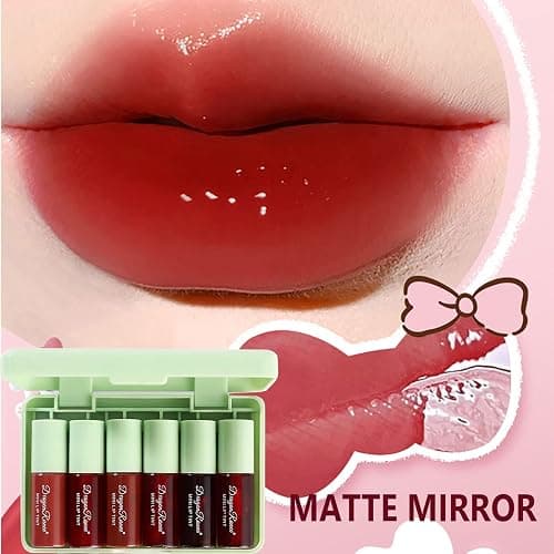 Miniling 6-Color Korean Lip Tint Set - Watery, Velvet Matte Lipsticks for Lips and Cheeks - Long-Lasting, Non-Stick, Shimmery thumbnail 7