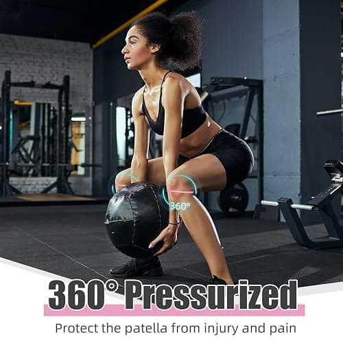 Foilswirl Silicone Patella Knee Band for Basketball Patella Tendon Support Knee Pain Running Tendon Brace Support Strap(2,Pink,M) thumbnail 4