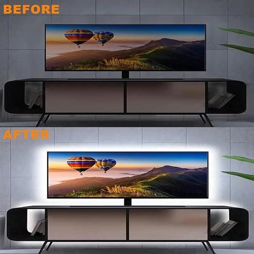 XINGZHI 5V USB LED Strip Lights, 3.28FT COB Light Strip White, Short LED Strip Light, Flexible Bright 5V Led Strip for Under Cabinet, Kitchen, TV Backlight, Shelves, Displays and TV Lights - White - 3.28FT thumbnail 2