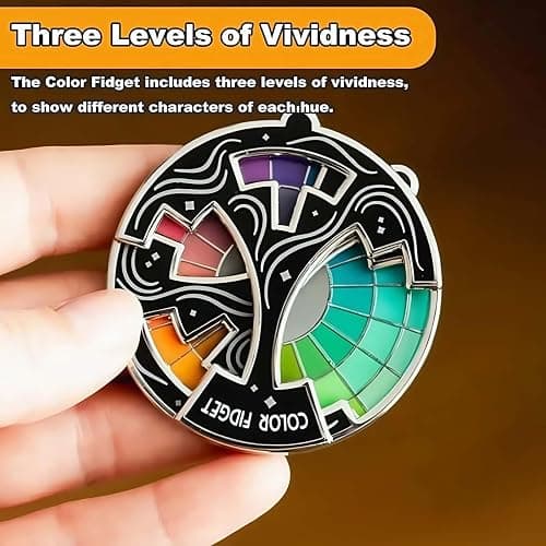 Huease Color Fidget Wheel Keychain, 20 Hues Color Fidget Enamel with Interactive Wheel, Stress & Anxiety Relief Toy,Cute Enamel Wheel Gifts for Artists,Women,Men (Keychain 1pc) thumbnail 4