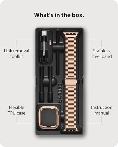 Fullmosa Bracelet Compatible avec Apple Watch 40mm 41mm 38mm Femmes, Femme Bracelet iWatch en Acier Inoxydable Métallique pour iWatch Se 1/2/3 Séries 9/8/7/6/5/4/3/2/1, Or Rose thumbnail 6