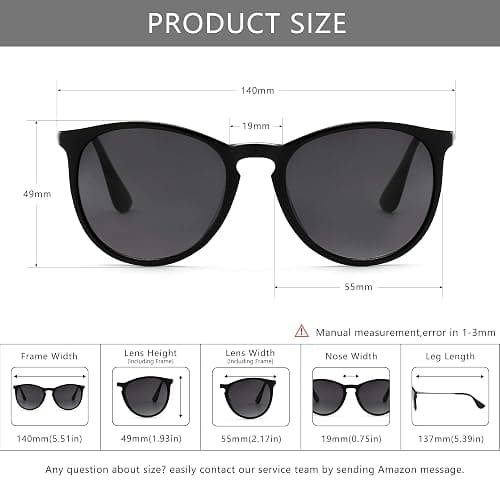 SUNGAIT Premium Vintage Round Sunglasses for Women Men Classic Retro Trendy Style thumbnail 5