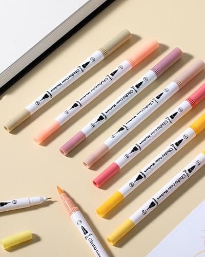 Ohuhu Skin Tone Markers 36 Colors: Dual Tip Brush and Fineliner Markers for Adult Coloring Water Based Art Skintone Marker Pens Set for Portrait Drawing Lettering Writing Calligraphy Journaling - Maui thumbnail 7