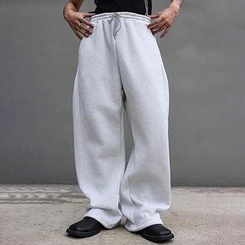 Baggy Sweatpants Men Wide Leg Sweats Pants Loose Cotton Open Bottom Joggers with Pockets Y2k Tall Trousers Streetwear thumbnail 3