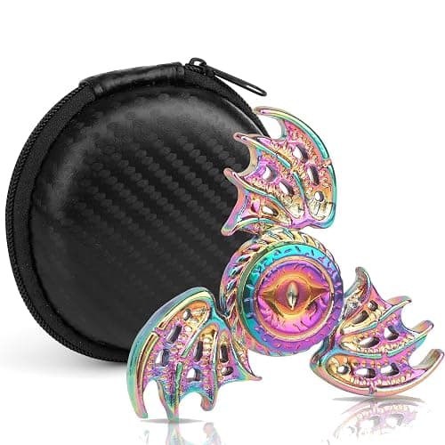 Dragon Fidget Spinner Toys for Kids Adults, Phoenix Fidgit Spinner Desk Toy Metal, Stress Relief Toys Spin Fidgets Hand Finger Spinners Toy Focus Fidgeting Tri Spinner Novelty Gift Prize with Case - Image 1