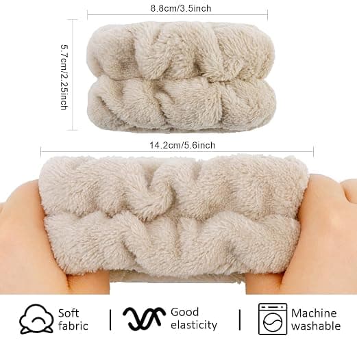 WHAVEL Face Washing Wristbands (6 Pairs), Absorbent Spa Wristbands for Washing Face Sweatband Wash Bands, Prevent Liquid from Spilling Down Arms thumbnail 2