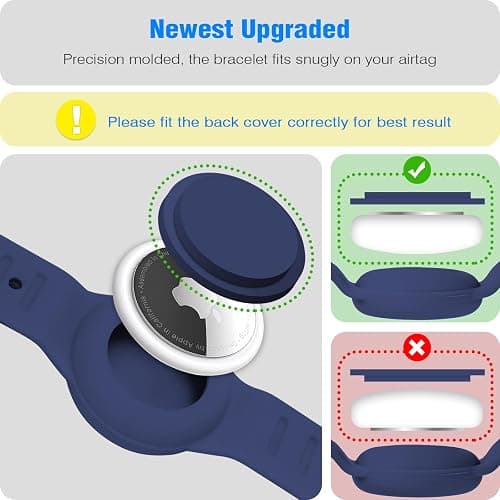 Waterproof AirTag Bracelet for Kids, Cut Cartoon Air Tag Holder for Kids with Full Coverage Hidden Design, Silicone Airtag Wristband for Child - Blue thumbnail 7