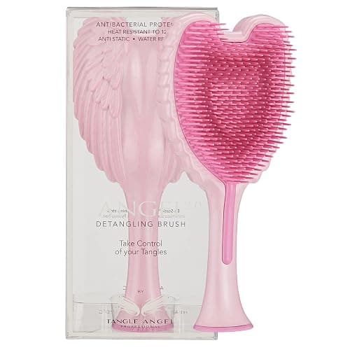 Detangling Hair Brush - Anti Static Angel Wing Hair Brush with Soft & Flexible Bristle for Straight & Wavy Hair - Tangle Angel Hair Detangler Brushes for Blow Drying & Shower - Gloss Pink - Image 1