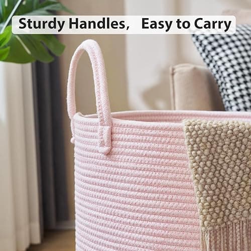 YOUDENOVA Laundry Hamper Basket, Woven 58L Tall Laundry Basket for Blanket Organizer- Nursery Hamper for Bedroom And Bathroom Storage thumbnail 4