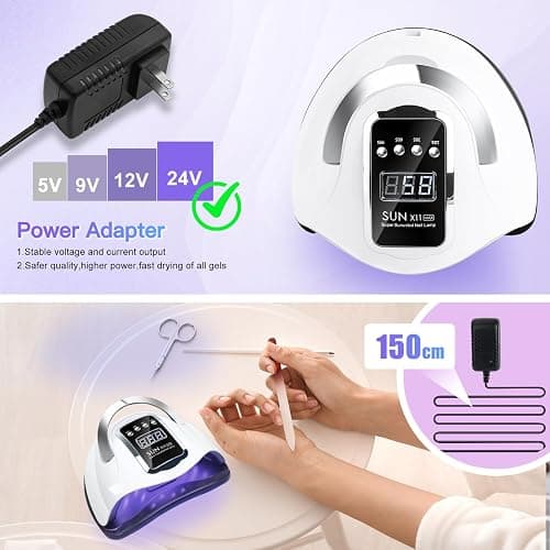 UV LED Nail Lamp 320W Professional Gel Nail Dryer with 66 LED Beads, Fast Curing Nail Lamp with Auto Sensor, 4 Timer Settings (10s/30s/60s/99s) for Gel Polish Home Salon thumbnail 6