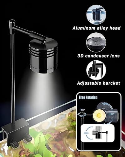 iPriro Fish Tank, 3 Gallon Ultra-Clear Glass Fish Aquarium, with Separator Plate for Betta, Fish Tank Starter kit with Filter and Adjustable Led Light, White thumbnail 6