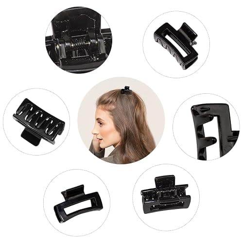 Small Tiny Claw Hair Clips for Women Girls for Thin/Medium Thick Hair, 1.5 Inch Mini Hair Jaw Clips Matte Rectangle Nonslip Clip with Gift Box (Matte+shiny color series) thumbnail 4