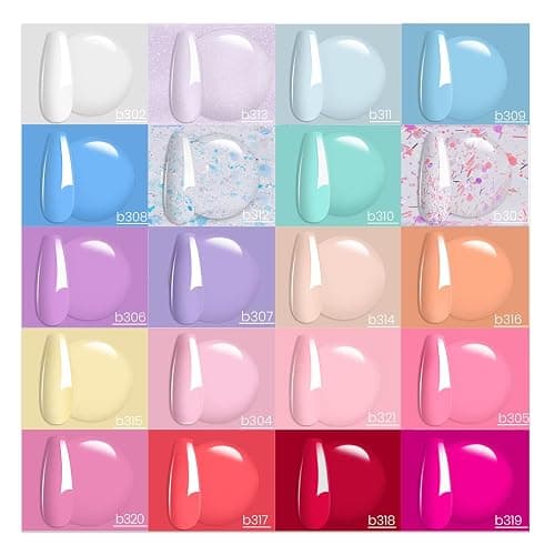 Beetles UV Gel Nagellack Set - mit Gel Basis Decklack 23 Stuck 20 Farben Macaron Farben Kollektion Leuchtende Nail Art DekorationenNfänger DIY Nail Art Maniküre für Frauen thumbnail 2