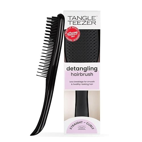 Tangle Teezer Ultimate Detangler Brush for Wet & Dry Hair, Eliminates Knots & Reduces Breakage for All Hair Types, Liquorice Black | for Wet & Dry Hair, Liquorice Black - Image 1
