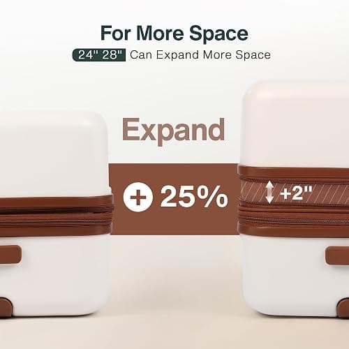 Vipbox Maletas de Viaje Rígidas Mediano 65cm (3 AÑOS DE Servicio VIP) Policarbonato Ampliable Set Maleta Trolley Ligero Duradero con 4 Ruedas Dobles Giratorias y Cerradura TSA, Blanco Elegante thumbnail 6
