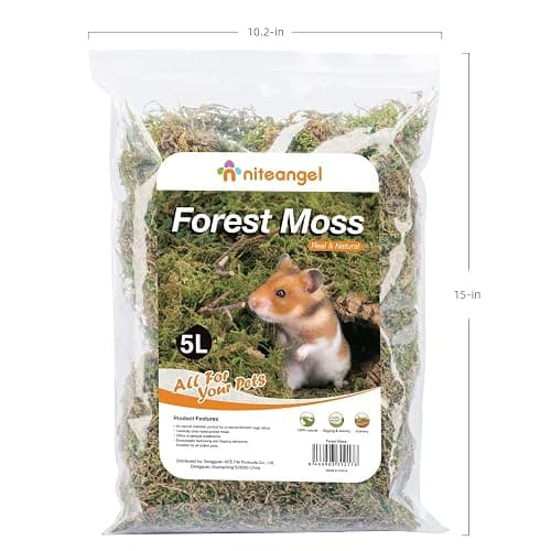 Niteangel 5L Forest Moss Soft Natural Moss Bedding Nesting for Dwarf Syrian Hamsters, Gerbils, mices, Degus or Other Small Animal thumbnail 5