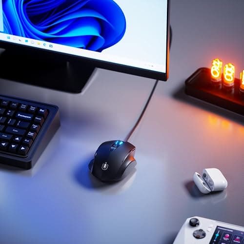 Uineer Wired Mouse, USB Mouse Wired with 6 Buttons Ergonomic Design,1.5M USB Cable Computer mice 7200DPI Optical Mice for PC Laptop, Matte Black thumbnail 6