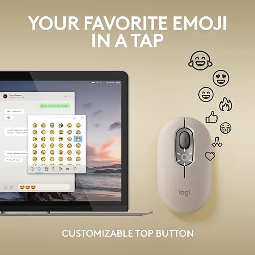Logitech POP Mouse, Wireless Mouse with Customizable Emojis, SilentTouch Technology, Precision/Speed Scroll, Compact Design, Bluetooth, Multi-Device, OS Compatible - Mist thumbnail 3