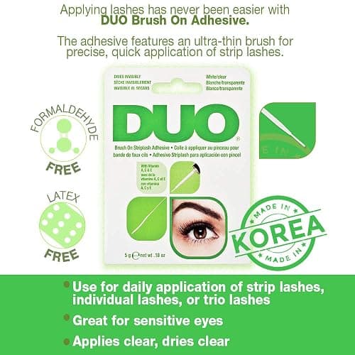 DUO Brush-On Clear Lash Glue –Waterproof Strip Lash Adhesive with Vitamins A, C & E, Long Lasting Eyelash Glue, 0.18 oz, 1 Pack thumbnail 2