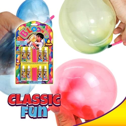 JA-RU Bloonies Magic Plastic Bubbles Balloons Variety Pack (8 Tubes per Pack)| Kids Super Elastic | Blow Up Balloons with Straw | Party Favors and Gifts Fidget Toy. 774-1A thumbnail 6