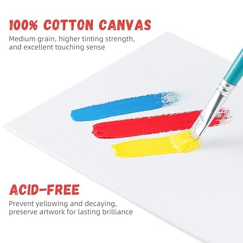Simetufy Canvas Boards for Painting 52 Pack 8 x 10 Inch Blank Flat Canvas Panels 100% Cotton Pre-Primed for Acrylic & Oil Paint, Art Supplies for Kids & Adults thumbnail 3