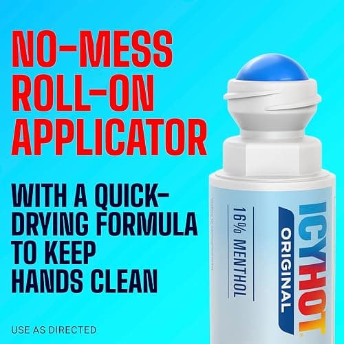 Icy Hot Original Pain Relief No-Mess Roll-On Applicator, Fast-Acting Pain Relief with Max Strength Menthol 16%, Contrast Therapy for Backaches, Joints, Muscle Strains and Arthritis, 2.5 oz thumbnail 7
