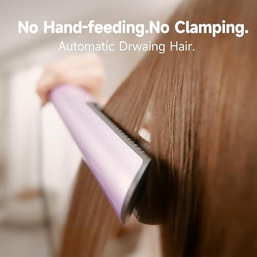 Hair Straightener | Clamp-Free Flat Iron | Zero Touch Tangle-Free Knot-Free No Heat Damage Air Hair straighteners for Women Salon | 2-in-1 Hair Dryer & Straight Styling Blow Dryer (Starlight Purple) thumbnail 2