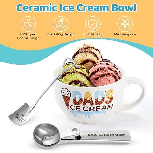 youlifafa Christmas Gifts for Dad from Daughter Son Dad's Gifts for Father's Day Birthday Ice Cream Bowl and Scoop Dad's Ice Cream Bowl Shovel Set Present thumbnail 4