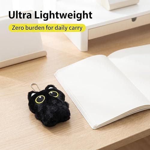 HUIJUFU Black Cat Plush Keychain Cute Bag Charm Gift for Women thumbnail 8