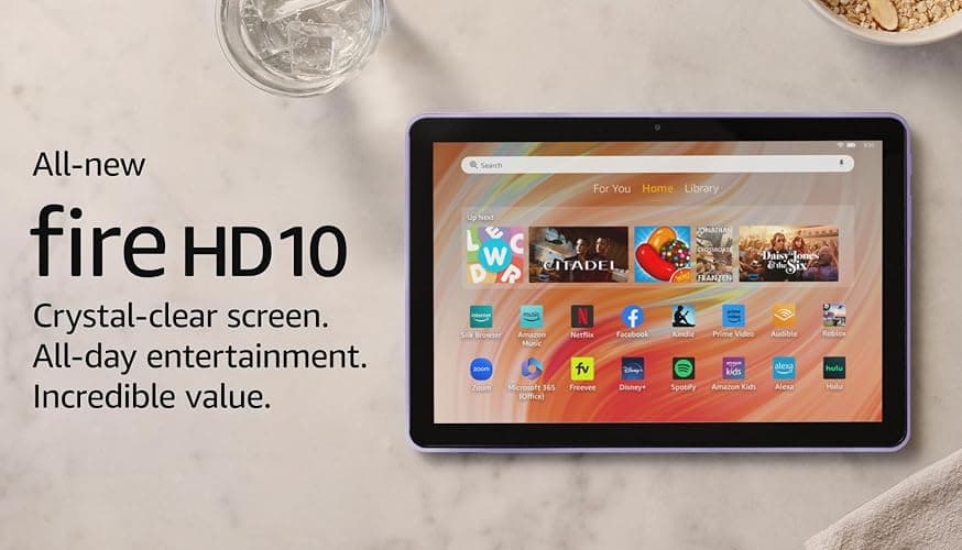Amazon Fire HD 10 tablet (newest model) built for relaxation, 10.1" vibrant Full HD screen, octa-core processor, 3 GB RAM, 32 GB, Lilac thumbnail 8