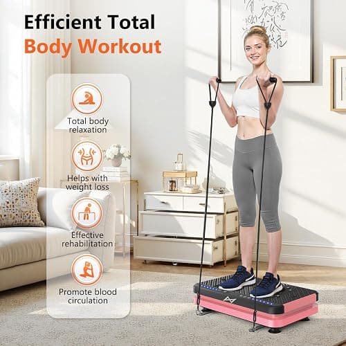 AXV Vibration Plate Fitness Platform Exercise Machine Vibrating Shaking Full Body Shaker Workout Vibrate Stand Shake Board Sport Gym for Weight Loss Fat Burner for Women Men thumbnail 5