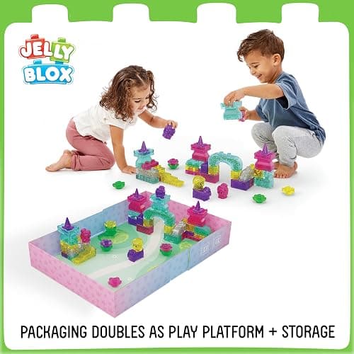 Jelly Blox Classic Castle Set | Includes 45 Pieces | Toddler & Preschool Building Blocks Kids Can Squeeze, Stretch, Squish | MESH ACCREDITED | Safety Tested & Ouch-Free | Sensory Play Toy for Ages 2+ thumbnail 3