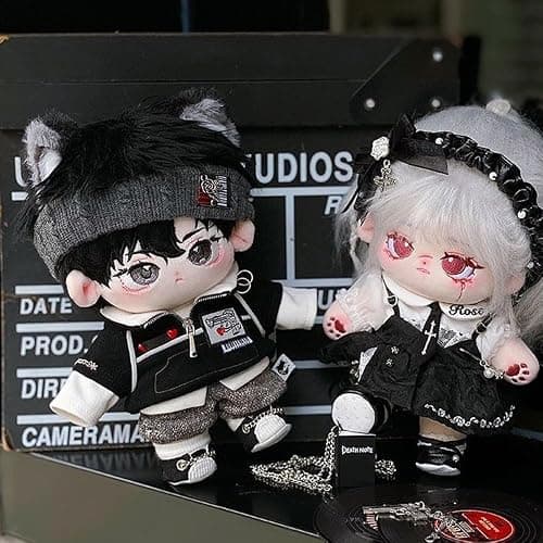 niannyyhouse 20cm Plush Doll Clothes Headwear Coat Vest Pants Shoes Dark Night Suit 8in Doll Accessories thumbnail 5