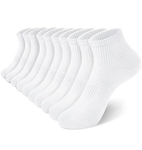 YSense Womens Ankle Socks 10 Pairs, Cotton Crew Gym Athletic Running Quarter Socks Women Men - Image 1