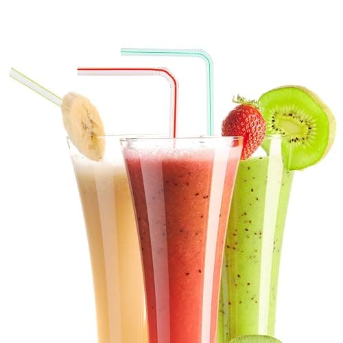 Resinta 500 Pieces Striped Disposable Plastic Straws Multi Colored Flexible Bendable Drinking Straws for Party Supplies 8 inch thumbnail 7