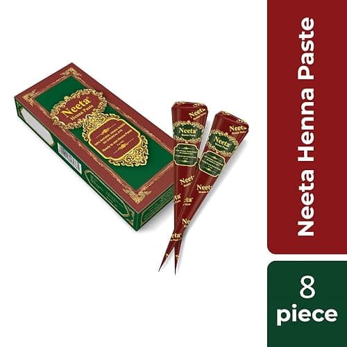 Neeta 8 Pack 100% Natural Ready to Use Henna Paste Hair Dye Cones Reddish Brown Color tubes color for women Perfect for Spot hair coloring, Long-lasting and Cruelty-Free thumbnail 3