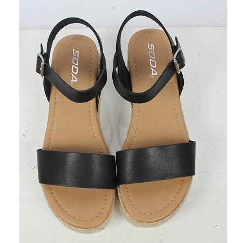 Soda Topic Open Toe Buckle Ankle Strap Espadrilles Flatform Wedge Casual Sandal thumbnail 3