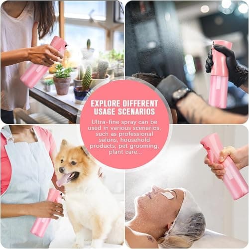 Spray bottles, Spray Water Bottle Fine Mist Refillable, Continuous Spray Bottle for Hair, Skin Care, Planting, Showering Pets, Travel, Cleaning & Home (Pink) thumbnail 5
