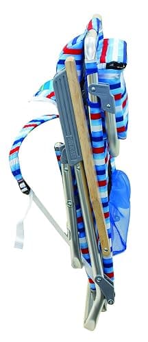 Tommy Bahama 5-Position Classic Lay Flat Folding Backpack Beach Chair, Aluminum, Red, White, and Blue Stripe thumbnail 11