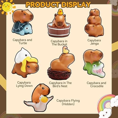 LUCKJOY Capybara Series Blind Box Figures, Cute Capybara Mystery Bag Random Design Action Figures Collectible Toys Home Decorations, Holiday Birthday Gifts, Single Box thumbnail 4