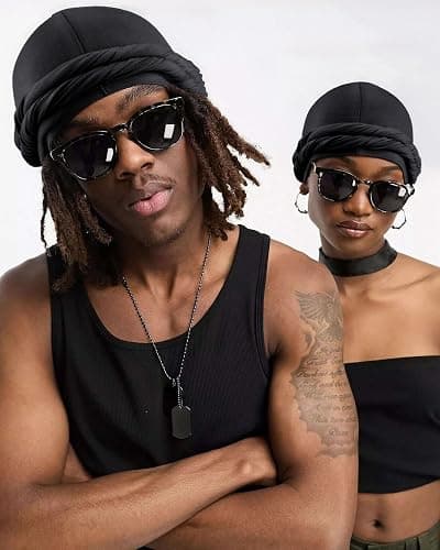 Ababalaya Upgraded Satin Lined Halo Turban Durag for Men &Women Sleeping Bonnet PRE-Tied Headwraps for Hair Loss thumbnail 7