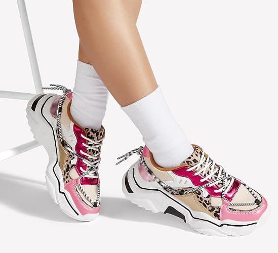 LUCKY STEP Women's Platform Colorful Fashion Sneakers Retro Colorblock Stylish Cute Chunky Dad Walking Shoes thumbnail 2