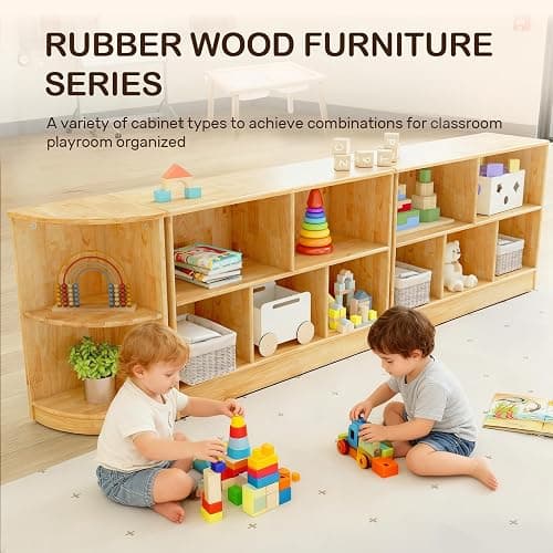 Montessori Rubber Wood Bookshelf thumbnail 6