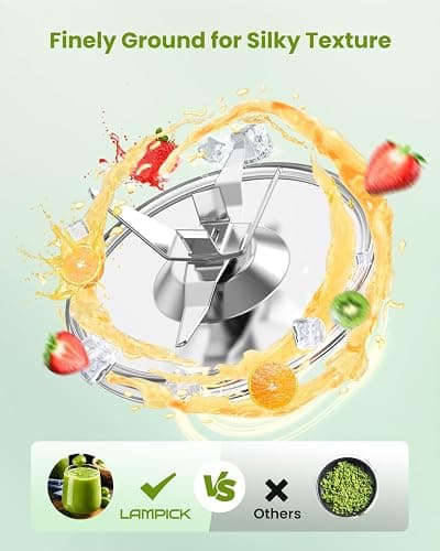 LAMPICK Blenders for Smoothie, 900W Personal Blender for Shakes and Smoothies with 2 * 22oz BPA Free Portable Cups, Small Juicer for Protein Shake, Baby Food, Frozen Drink thumbnail 4