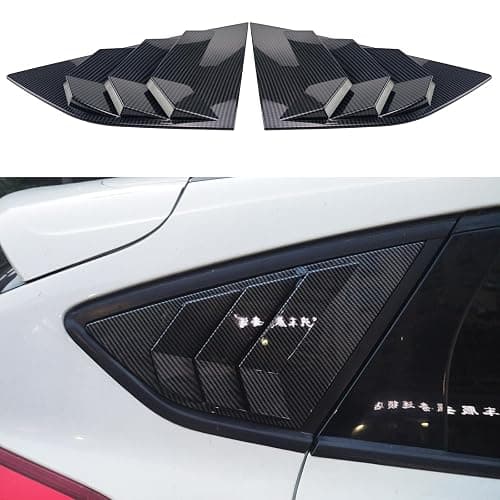 for Ford Focus ST RS MK3 SE Hatchback 2012-2018 Sporty Car Auto Exterior Rear Side Window Louvers Air Vent Scoop Shades Cover Glass Trim Blinds (Carbon Fiber Color) - Image 1