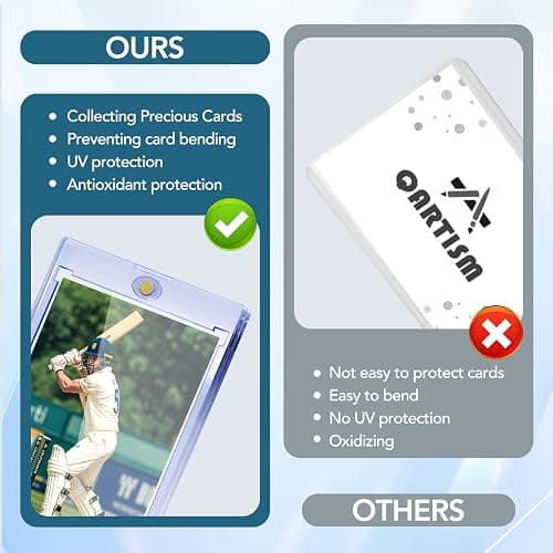 100ct Magnetic Card Holders, Magnetic 35pt One Touch Card Holders, U-V Protection Hard Plastic Display Case for Trading, Sports, Baseball, Football, Game Cards thumbnail 5