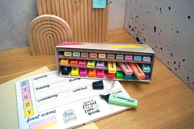 STABILO BOSS ORIGINAL Collection - Evidenziatore - Desk-Set con 30 evidenziatori - 9 Fluo + 14 Pastel + 6 Nature + 1 marcatore Nero thumbnail 2